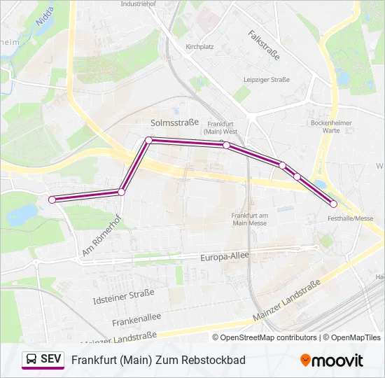 SEV Bus Line Map