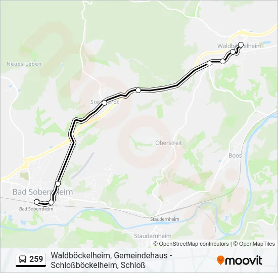 259 Bus Line Map