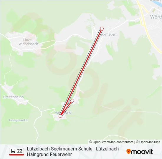 22 Bus Line Map