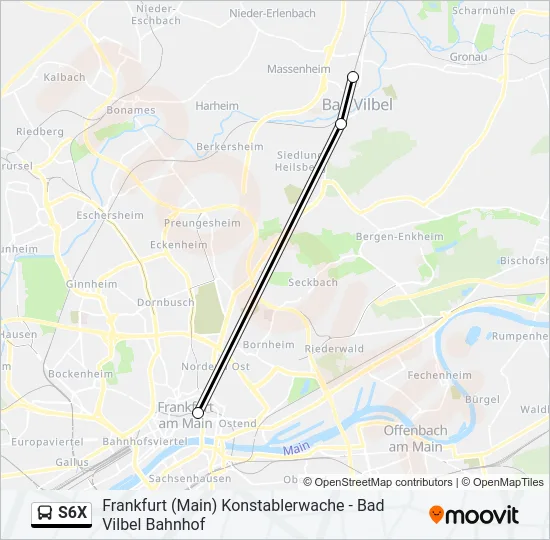 S6X Bus Line Map