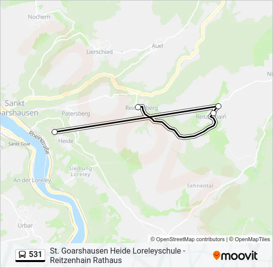 531 Bus Line Map