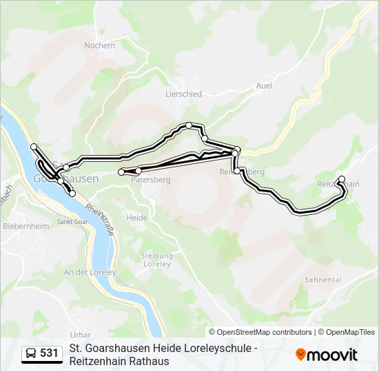 531 Bus Line Map