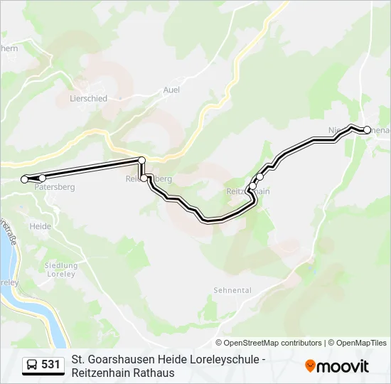 531 Bus Line Map