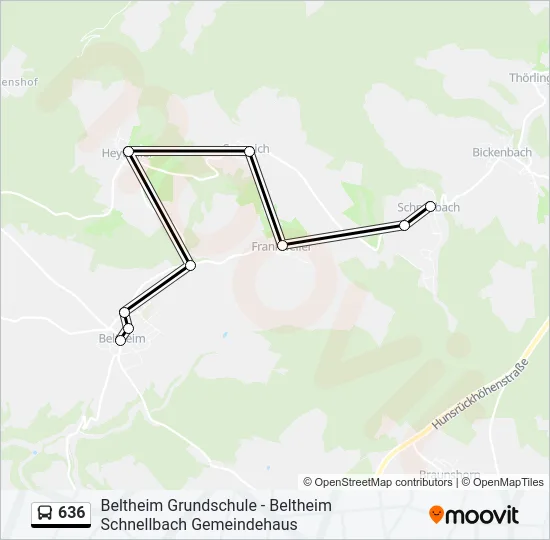 636 Bus Line Map