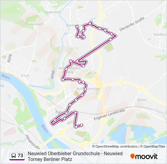 73 Bus Line Map