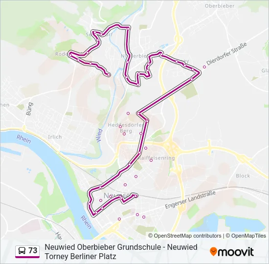 73 Bus Line Map