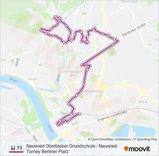 73 Bus Line Map