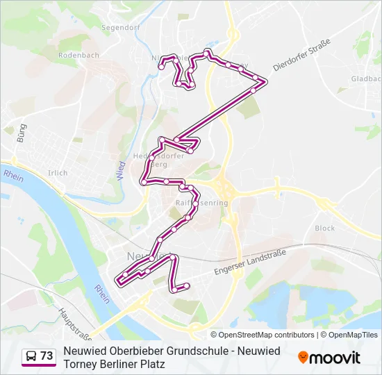 73 Bus Line Map