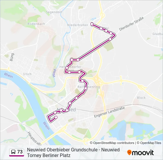 73 Bus Line Map
