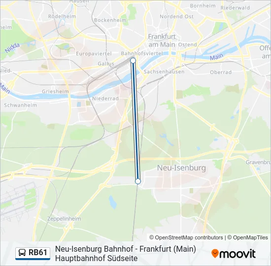 RB61 Bus Line Map
