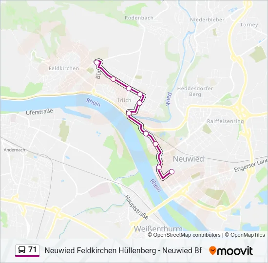 71 Bus Line Map