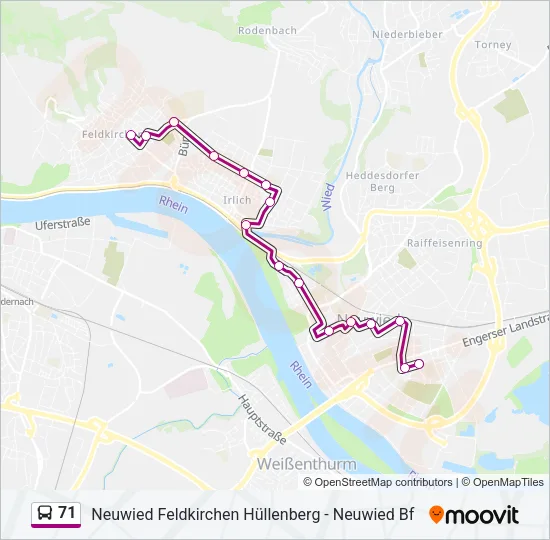 71 Bus Line Map