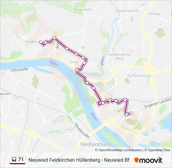 71 Bus Line Map