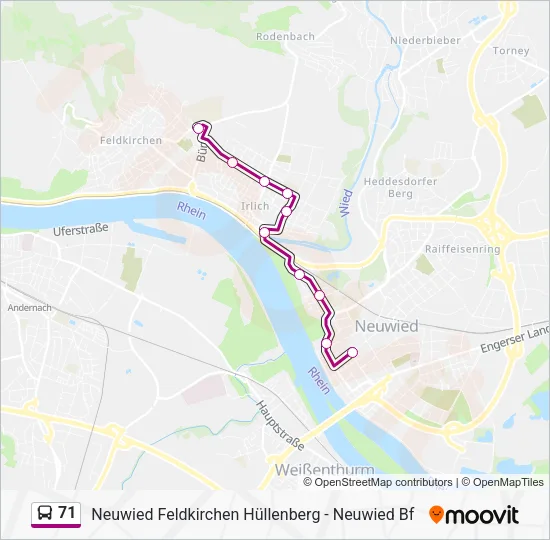 71 Bus Line Map