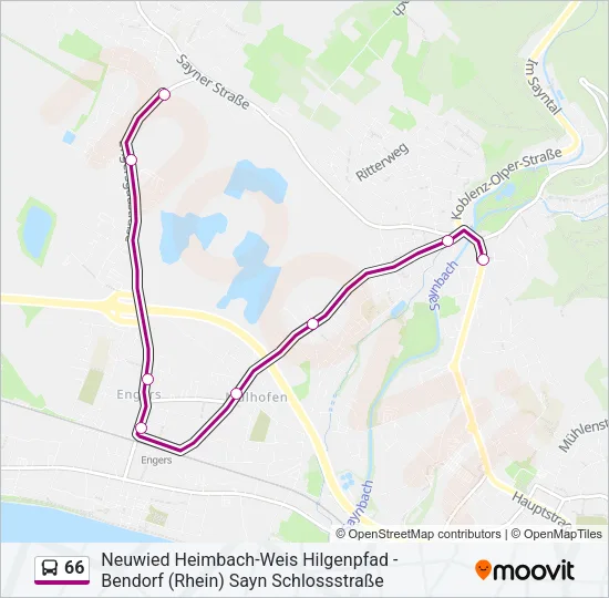 66 Bus Line Map