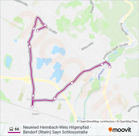 66 Bus Line Map