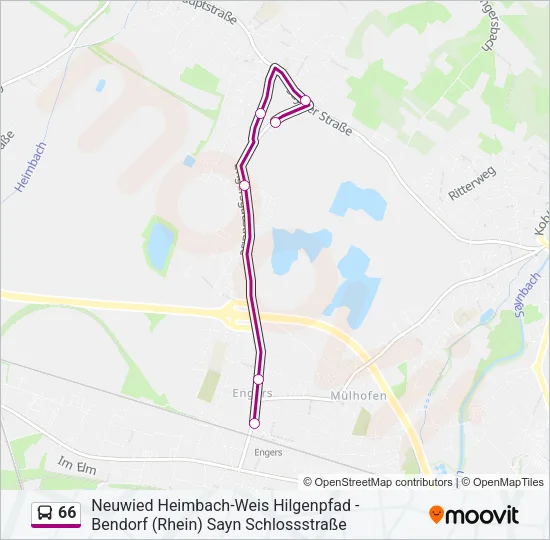 66 Bus Line Map