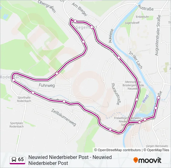 65 Bus Line Map