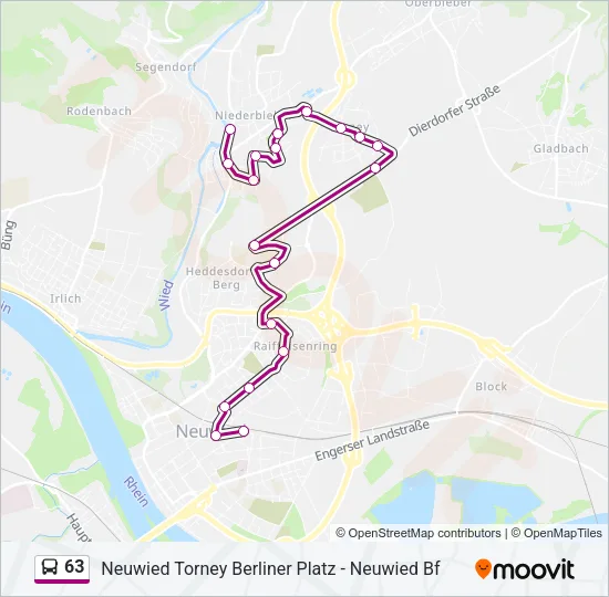 63 Bus Line Map