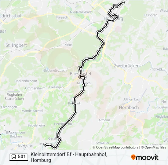 501 Bus Line Map