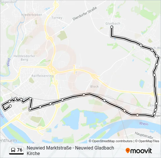 76 Bus Line Map