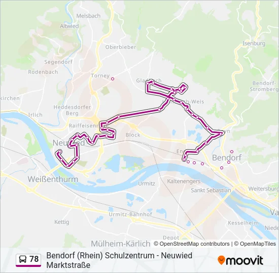 78 Bus Line Map