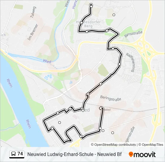 74 Bus Line Map