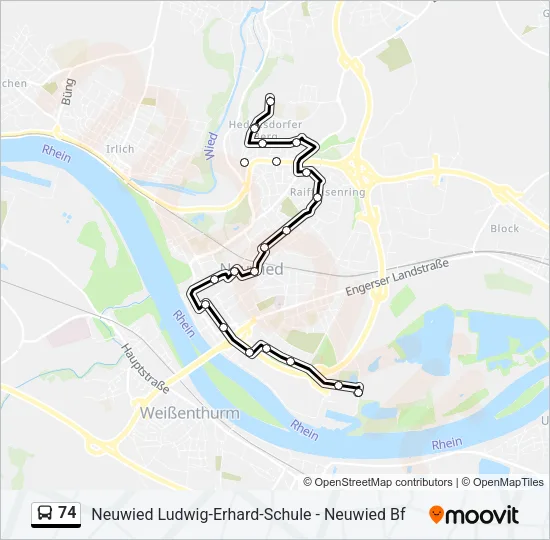 74 Bus Line Map