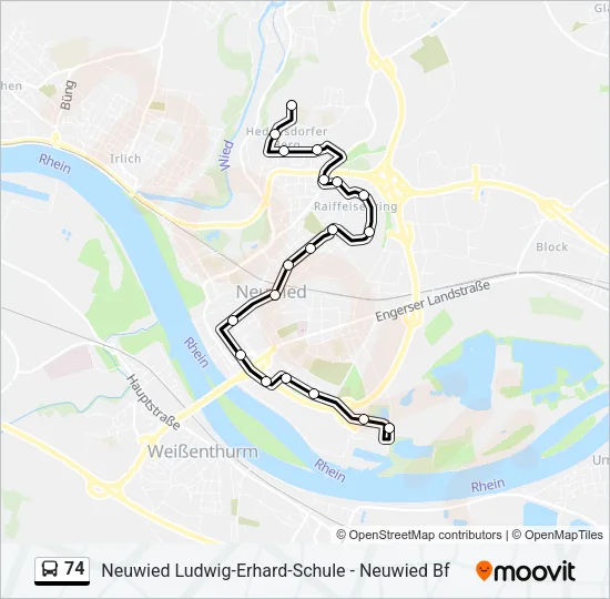 74 Bus Line Map