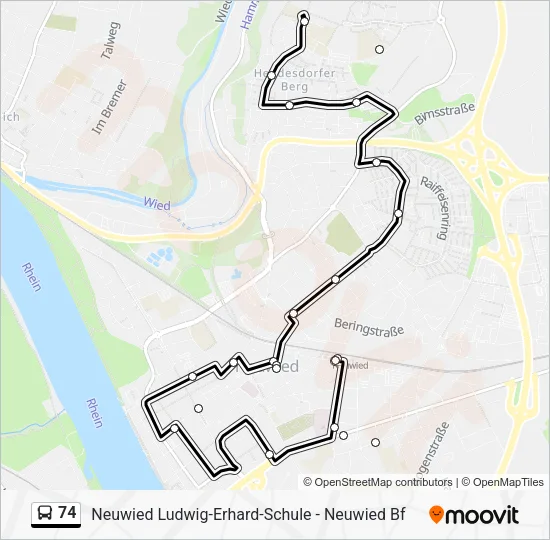74 Bus Line Map