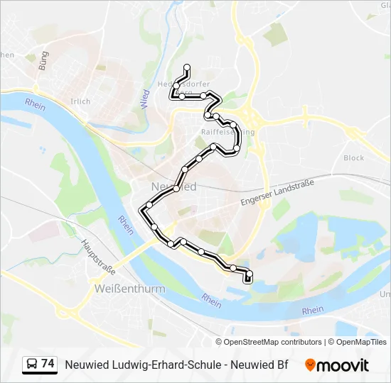 74 Bus Line Map