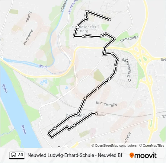 74 Bus Line Map