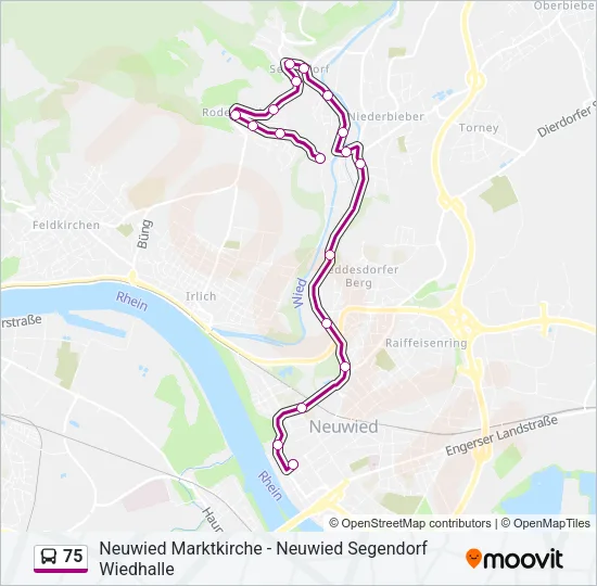 75 Bus Line Map