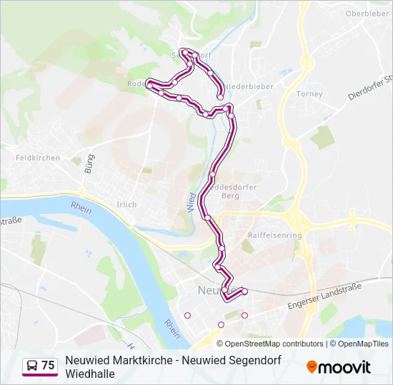 75 Bus Line Map