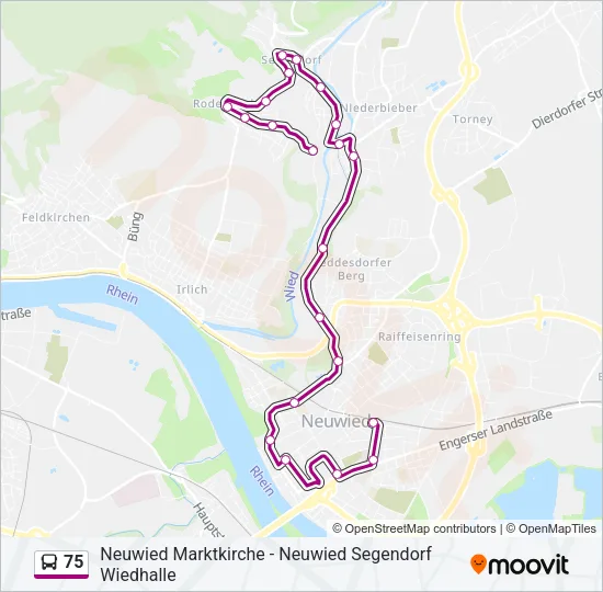 75 Bus Line Map