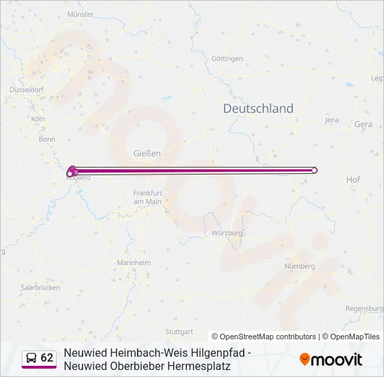 62 Bus Line Map