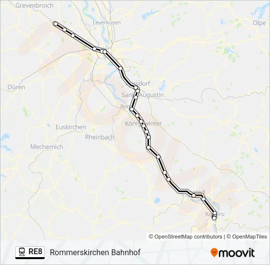 RE8 Train Line Map