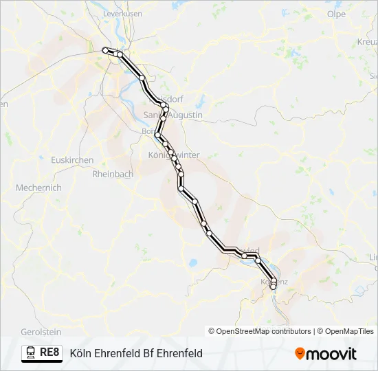 RE8 Train Line Map
