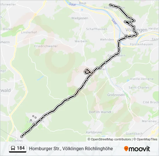 184 Bus Line Map