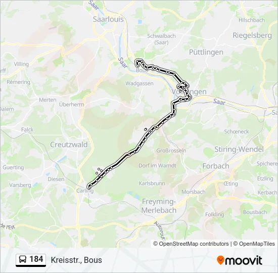 184 Bus Line Map