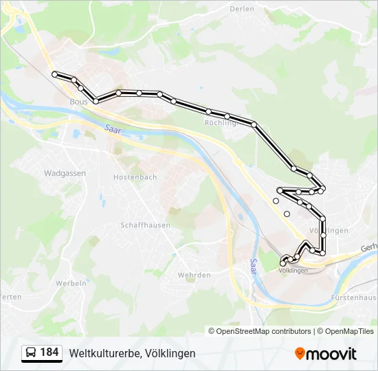 184 Bus Line Map