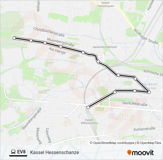 EV8 Bus Line Map
