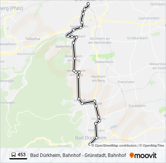 453 Bus Line Map