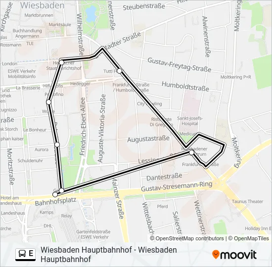 E Bus Line Map