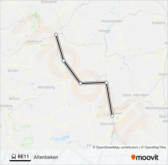 RE11 Bus Line Map