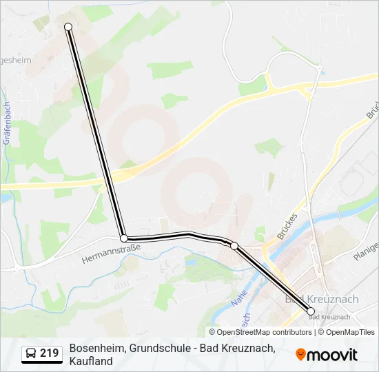 219 Bus Line Map