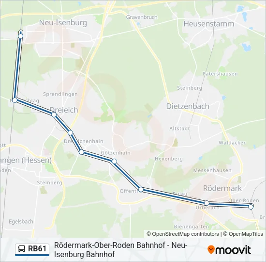 RB61 Bus Line Map