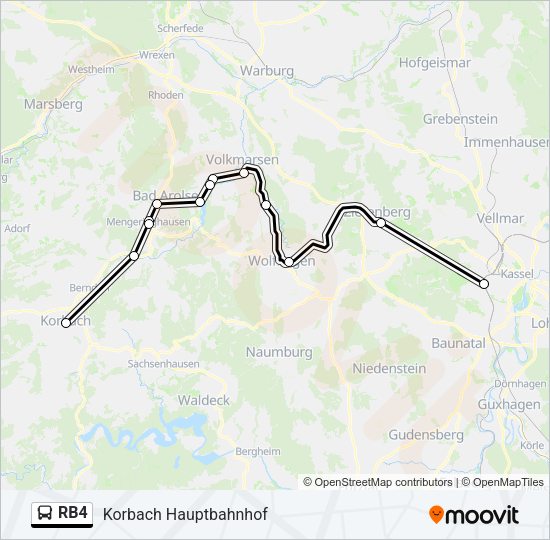 RB4 Bus Line Map