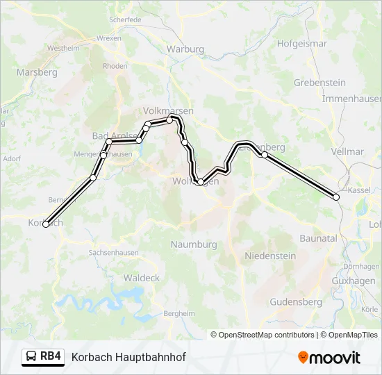RB4 Bus Line Map