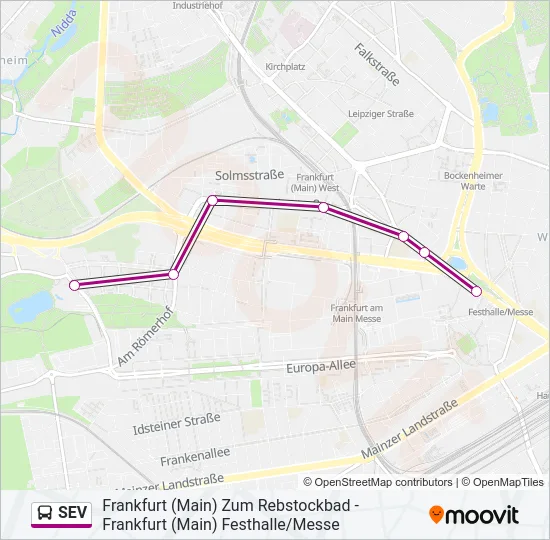 SEV Bus Line Map